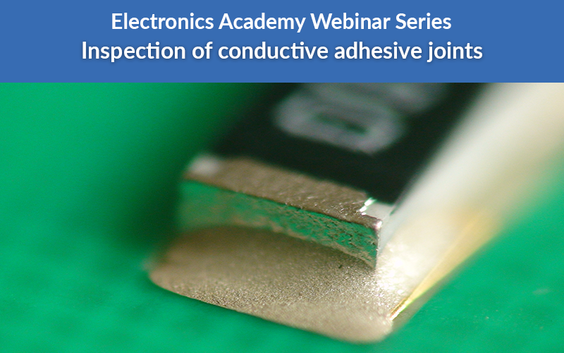 Close up solder joint of surface mount component: Electronics Academy Webinar Series