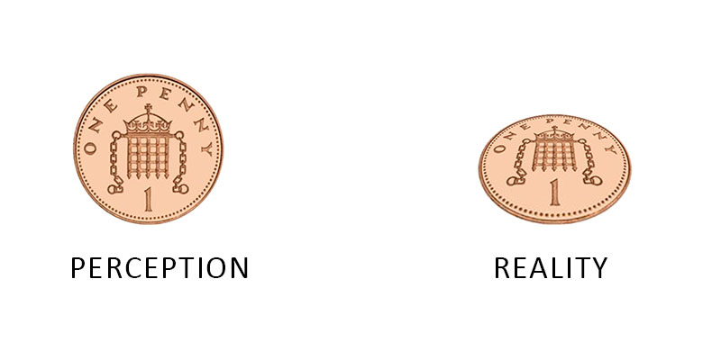 Two views of a on penny coin