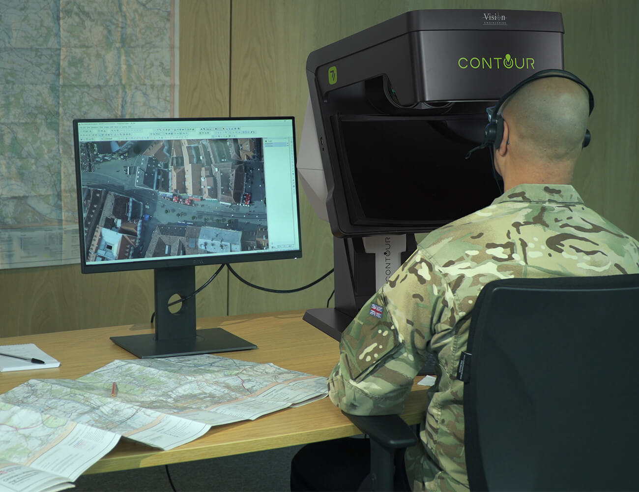 CONTOUR being used by man in uniform in geospatial intelligence