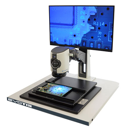EVOTIS microscope inspection of fluroescing coatings