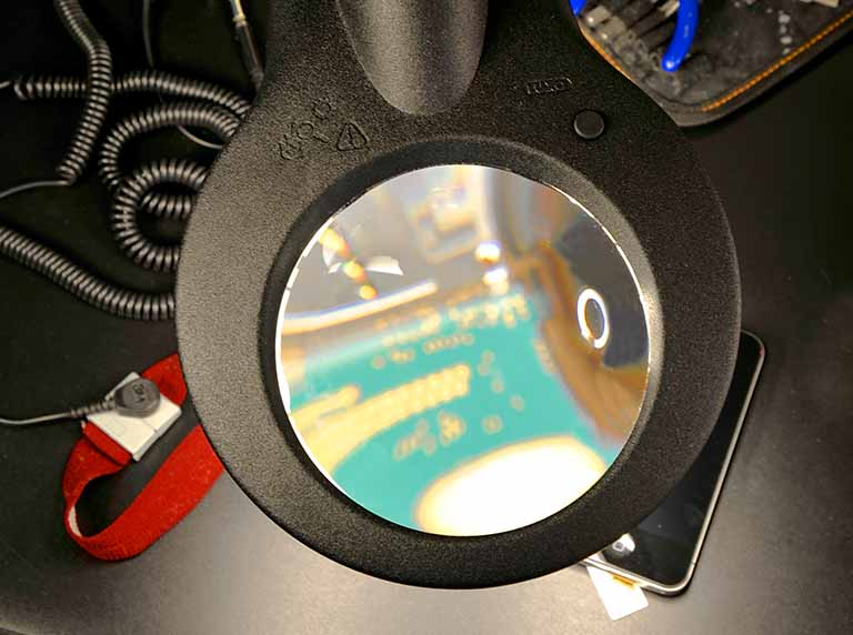 KFM LED Multi-purpose industrial LED bench magnifier ESD black version