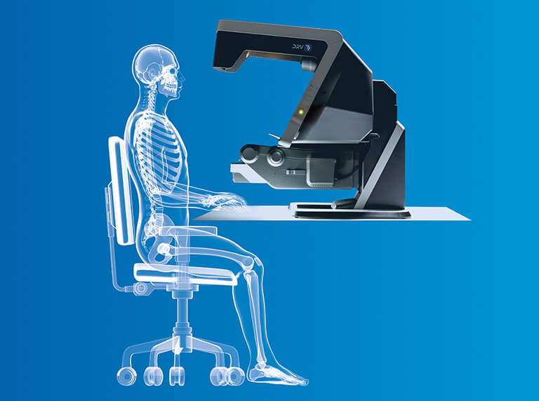 Skeleton at desk using a DRV-Z1 stereo viewer