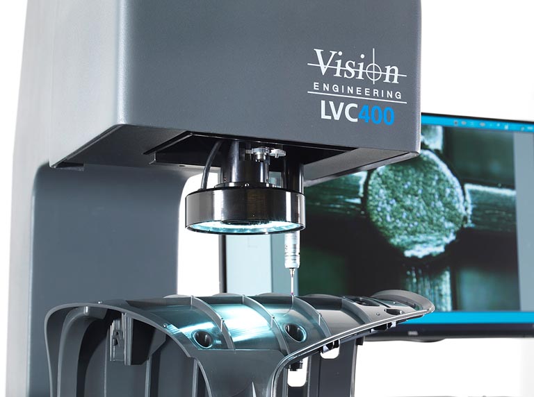 LVC400 video measuring machines moulded plastic samples