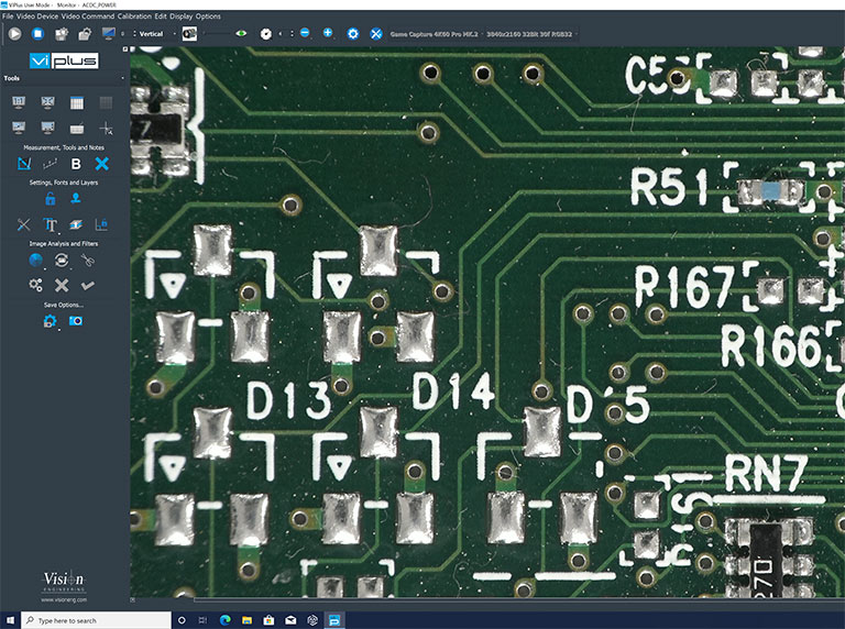 ViPlus PCB inspection screen shot