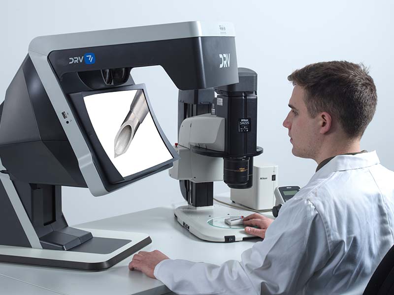 DRV N Series microscope used for canula inspection