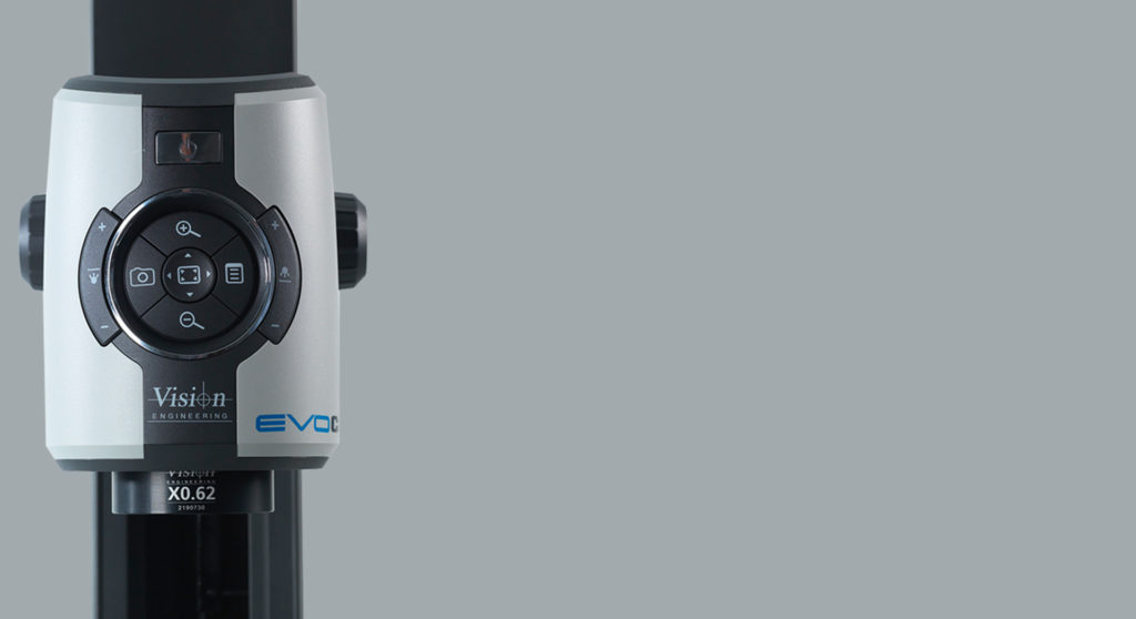 Close up of EVO Cam II digital inspection microscope