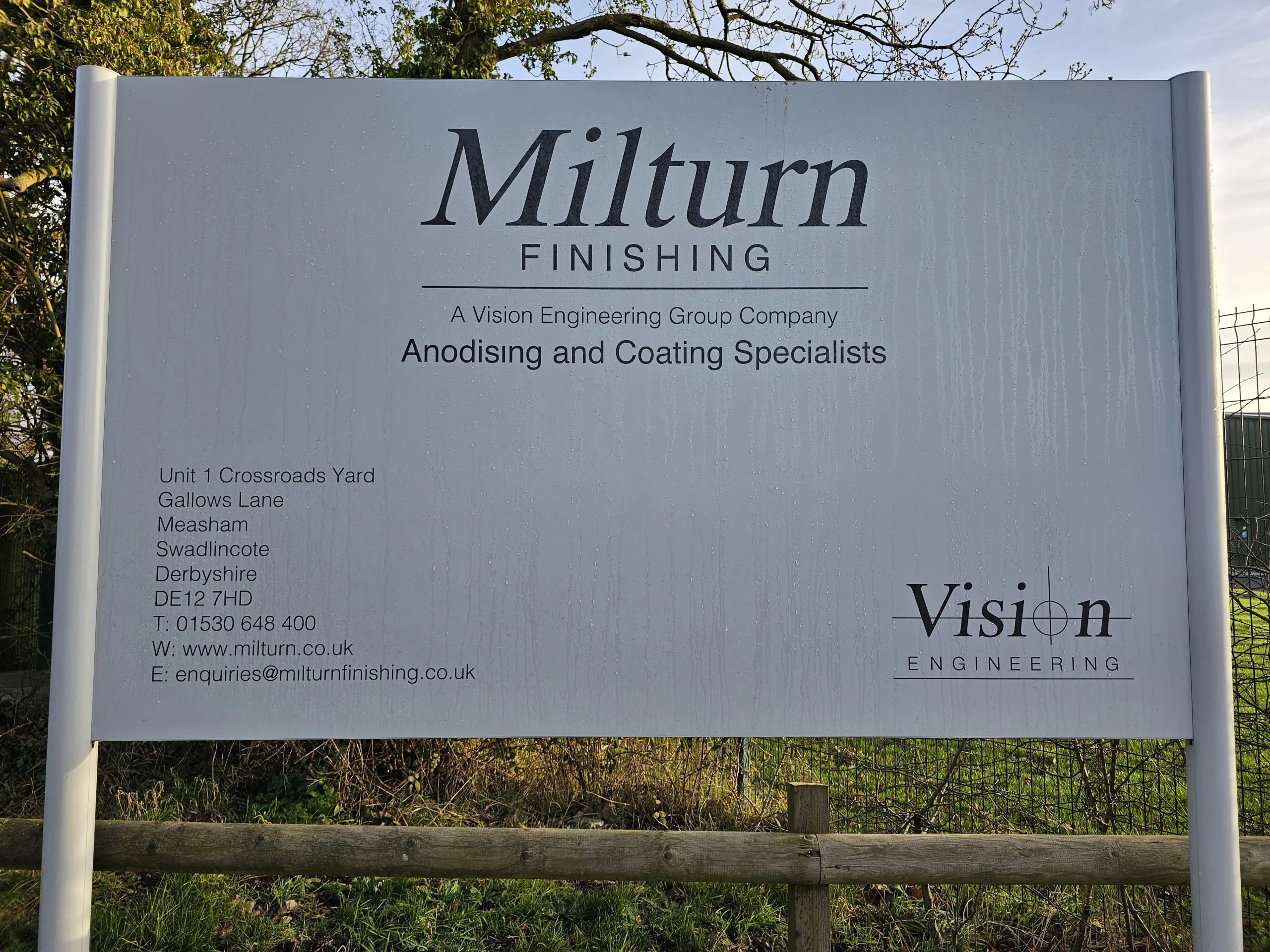 Milturn Finishing sign