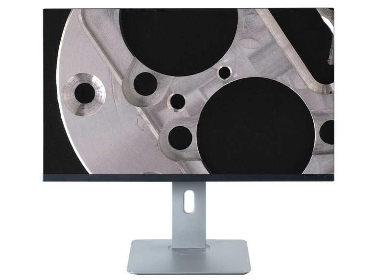 2d view of metal component on monitor