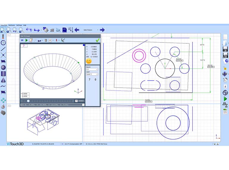 Deltron CMM software graphical interface