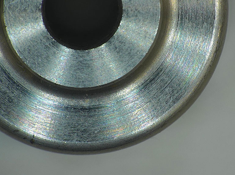 Close up of machined metal component