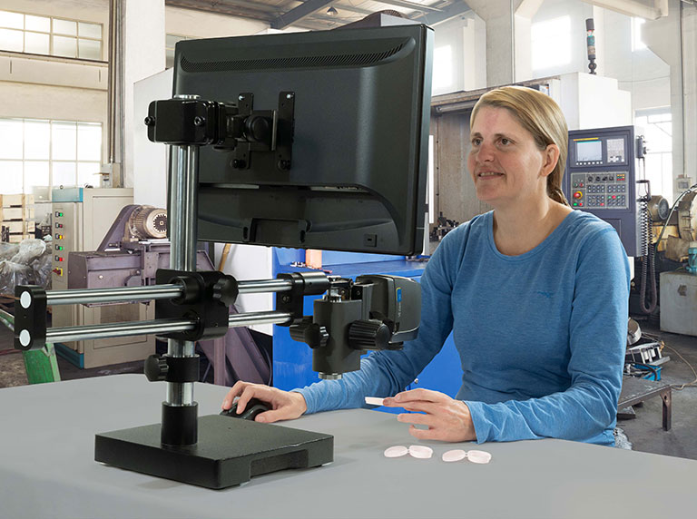 Digital microscope user on shop floor